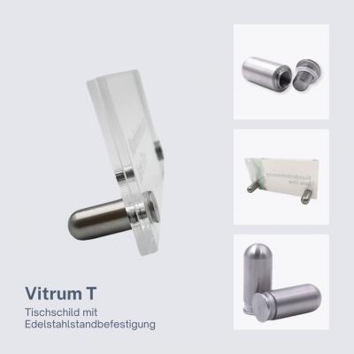 Tischschild Vitrum T 150 75 mm aus Acryl